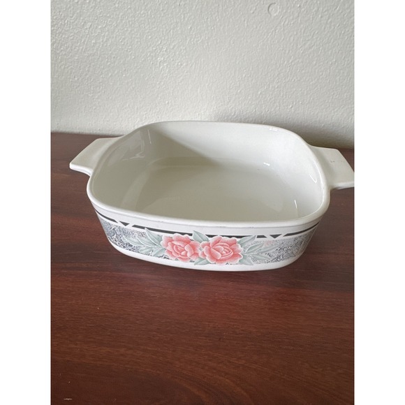Corningware Other - Corning Ware Casserole Dish Square Roses Floral 1 Liter Baking Dish